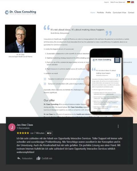 Website für Dr. Claas Consulting Website für Dr. Claas Consulting